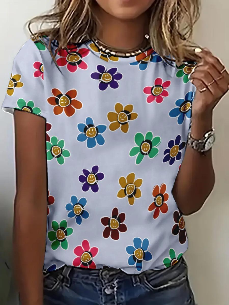 

Красочные цветы 3D принтованные женские футболки новые летние пляжные повседневные топы для вечеринок футболки для девочек милая футболка с коротким рукавом 6XL