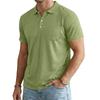 Men’s Short Sleeve Polo Shirt with Turn Down Collar Button Front and Chest Pocket for Outdoor and Casual Wear
