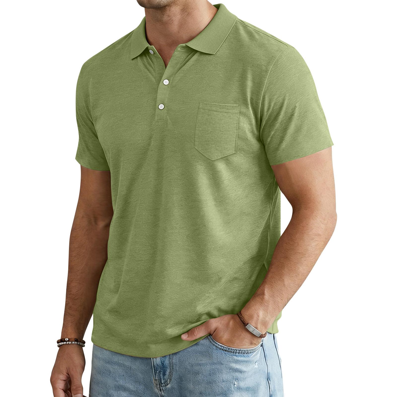 Men s Single Breasted Collared Short Sleeved Casual Outdoor Shirt With Pockets L