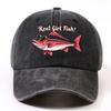 Reel Girl Fish Sunglass Bass Baseball Cap Washed Denim Outdoor Casual Adjustable Adult