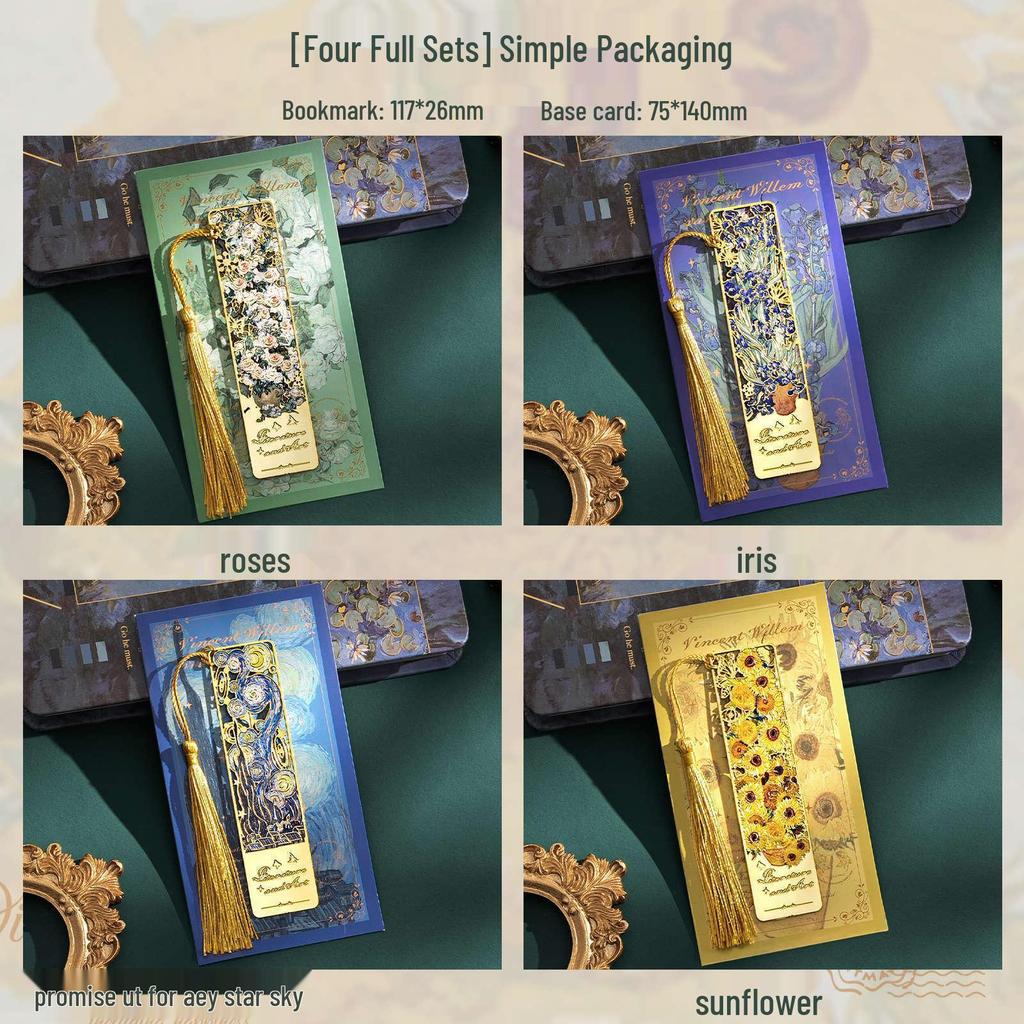 Retro Oil Painting Bookmark: Exquisite Metal Souvenir for Teacher's Day and Back-to-School Gifts