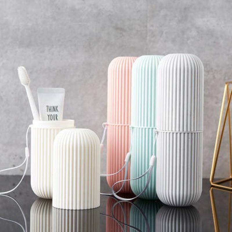 Fashion Portable Travel Brushing Cups Simple Tooth Cylinder Toothpaste Cover Travel Suit Couple Toothbrush Box Home Storage Box