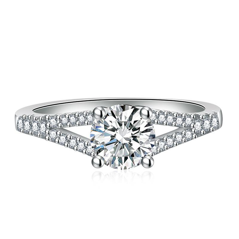 Lindon Classic Copper Alloy Zircon Ring Ladies Jewelry Wedding Promise Party Gift