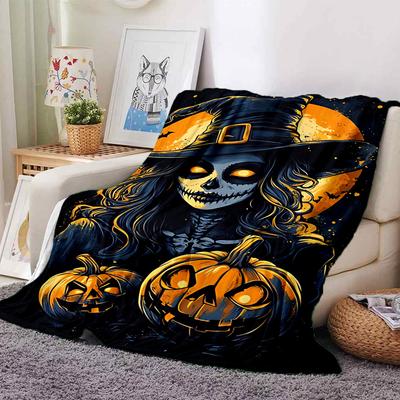 1 Stück Halloween, Hexe Wohndecke Weiches Flanell, Gemütlich für Alle Jahreszeiten Polyester Perfekt für Zuhause, Büro