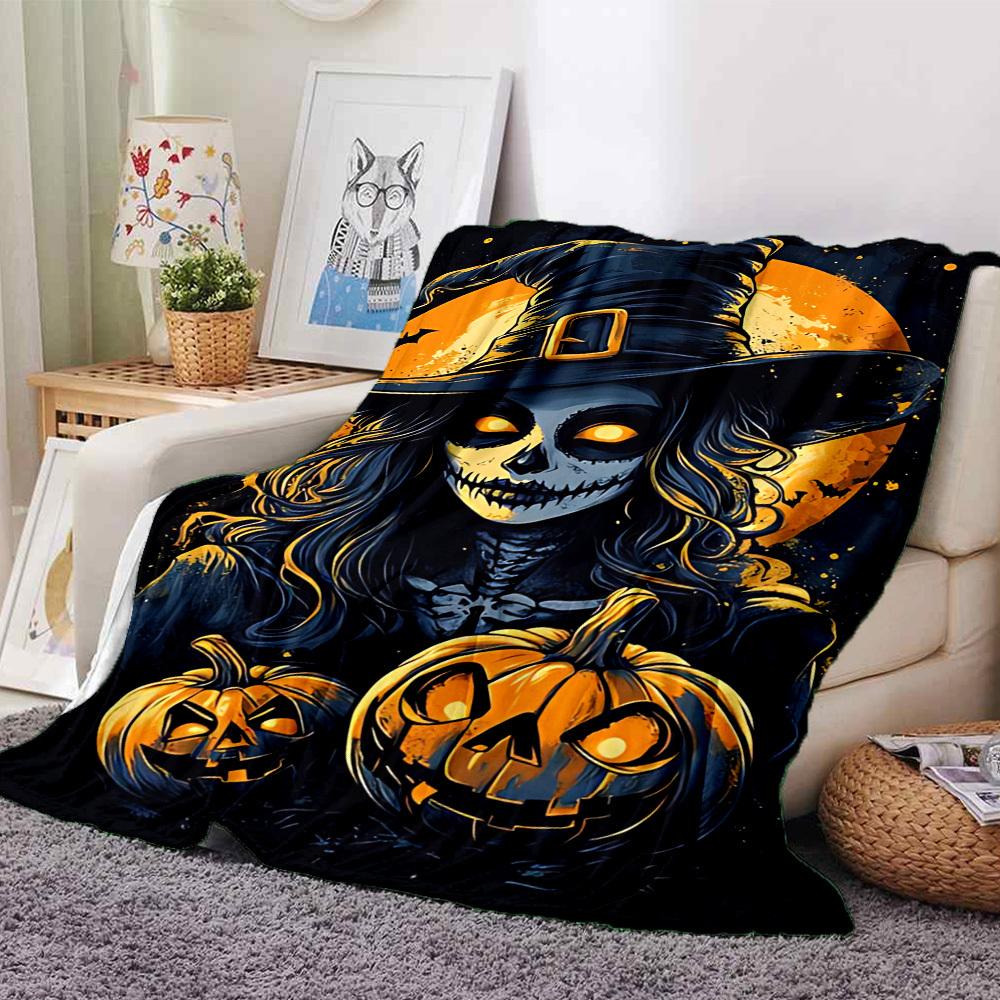 1pc Halloween, witch Throw Blanket Soft Flannel, Cozy All Season Polyester Perfect for Home, Office