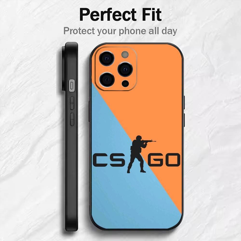 Game CS2 C-Counter S-Strikes Phone Case For iPhone17,16,15,14,13,12 Plus,Max Soft Silicone Black Cover