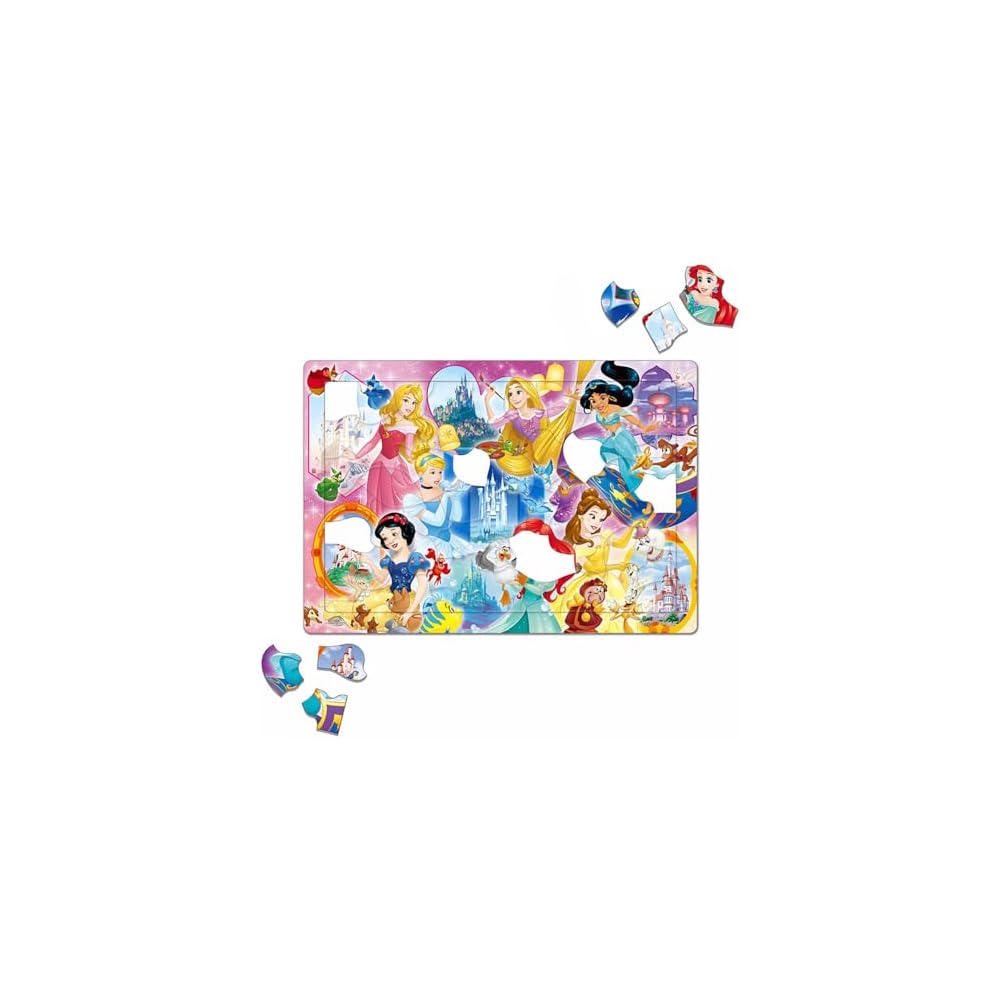 Tenyo Disney Princess Child Puzzle Set 55/66/80 Pieces Antibacterial Coating Storage Cover for Kids Ages 3 and Up