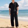 HNXC Men's Fashion Casual Summer Spring Short Sleeve POLO Neck Pants Suits Classic Exquisite