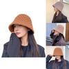 Korean Style Square Pattern Knit Sun Hat With Warmth And Airflow For Casual Wear