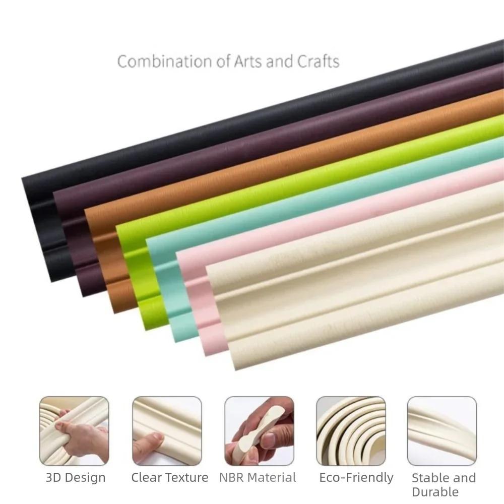 Premium 5M Wall Molding Trim Anticollision Edge Protection Decor Strip Soft Waterproof 3D Wall Sticker Bathroom