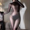 Women Sexy Fullbody Stockings Seamless Oil Shiny Glossy Jumpsuit 1228-Needle High Density Five-Fingers Full Body Wrap Bodysuit