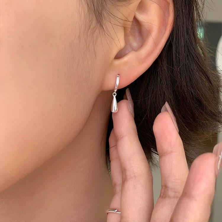 925 Sterling Silver Earrings For Women Trendy Simple Waterdrop Shape Earring Jewelry Prevent Allergy Party Christmas Accessories