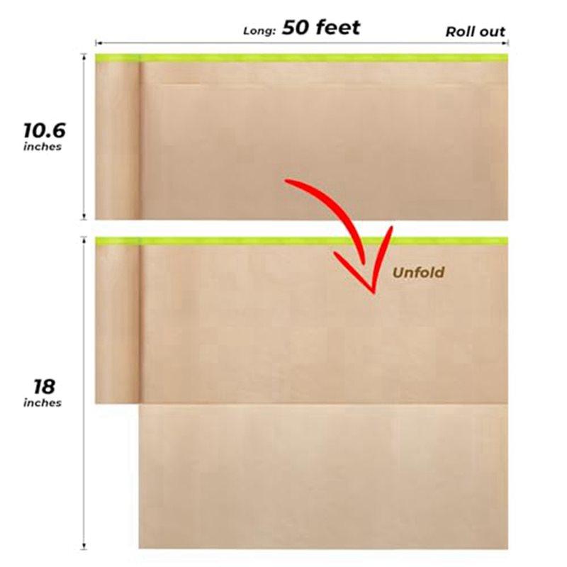 Pre-Taped Masking Paper For Painting, 18 Inchx50 Feet Paint Masking Paper, Tape And Drape Painters Paper, (6 Rolls)