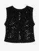Gimmideoyeong G_Shirring-Trim Knit Vest / Black