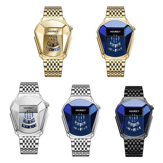 Quartz Watch Waterproof All-match Trendy Stainless Steel Cool Men Quartz Wrist Watch for Business Party