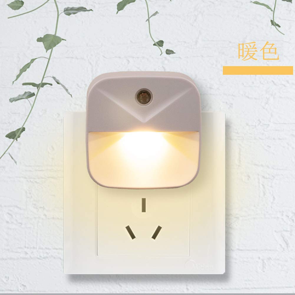 Miraitech LED Night Light, Footlight with Light Sensor, Outlet Operated, Warm White, Non-Dazzling Warm White, Suitable for Bedrooms, Stairs,