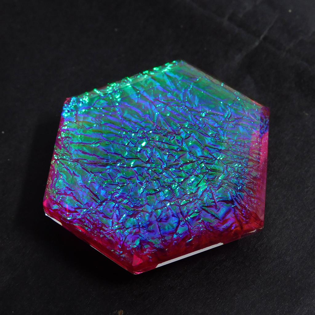 Fancy Cut 71.00 ct Lab-Created Ammolite Loose Gemstone Multi Color for Jewelry Making and Crafts