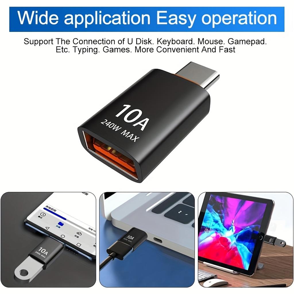 10A OTG USB 3.0 Female To Type C Male Adapters Type C Female To USB 2.0 Male Converter OTG Adapter For For Laptop iPad Mac