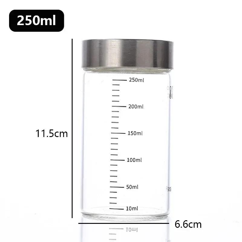 Photos - Serving Pieces 100-500ml Glass Bottle with Scale High Borosilicate Heat-resistant Glass Seal Jar Kitchen Seasoning Spices Storage Bottle Ga