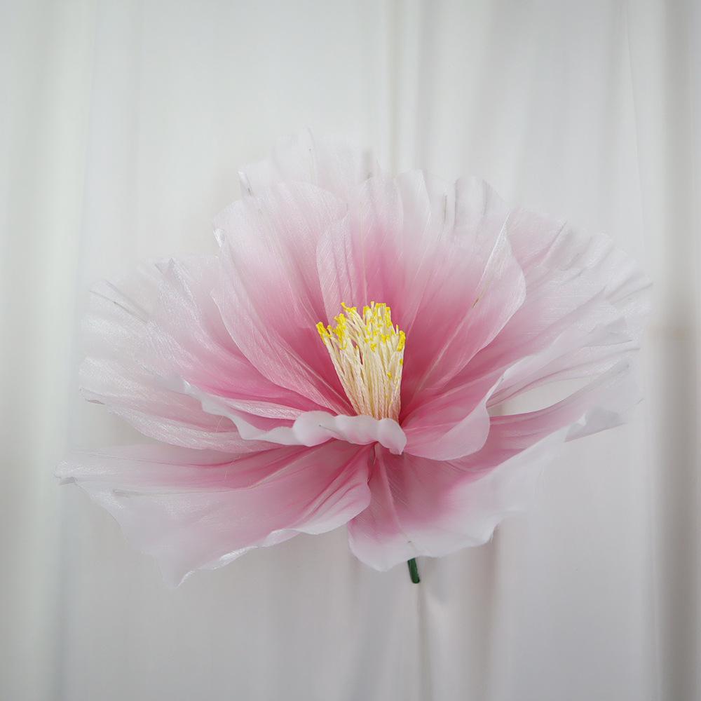 Spring Peach Blossom Decor: Artificial Gauze Flowers for Weddings, Home, Garden, or Mall Decorations.
