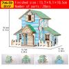 NOELAMOUR 3D Wooden Puzzle, Cute House Set of 4, Kids Educational Toy, 3D Craft DIY Craft Kit