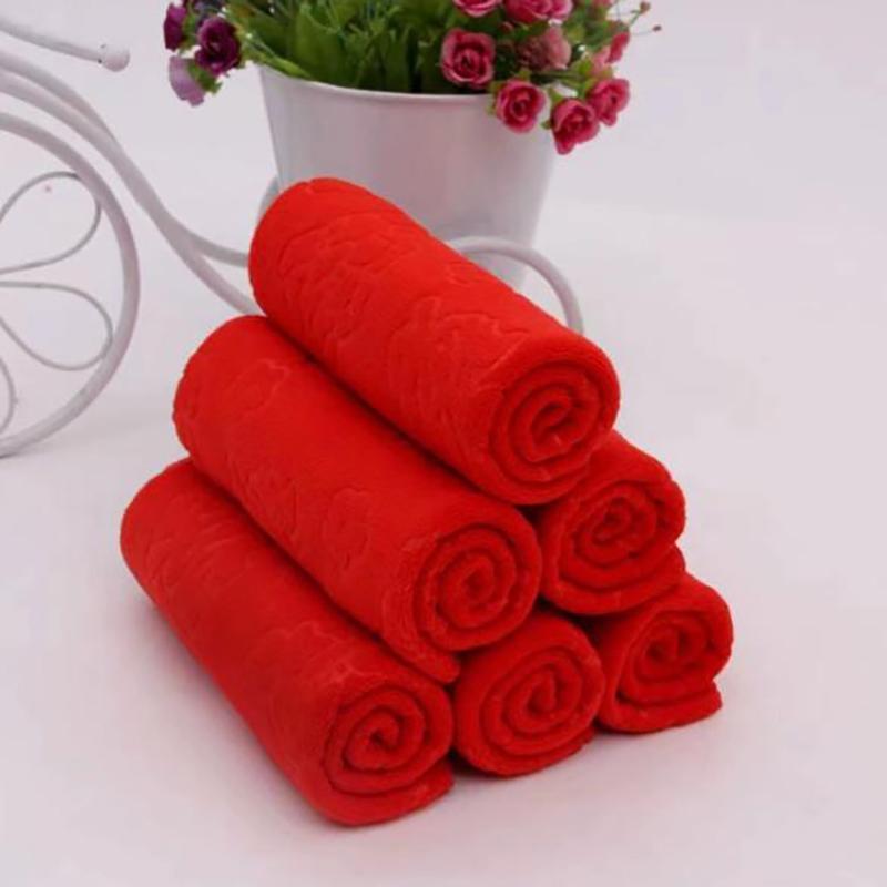 

Большой красный тисненый Happy Word красное полотенце из бархата толстый свадебный платок