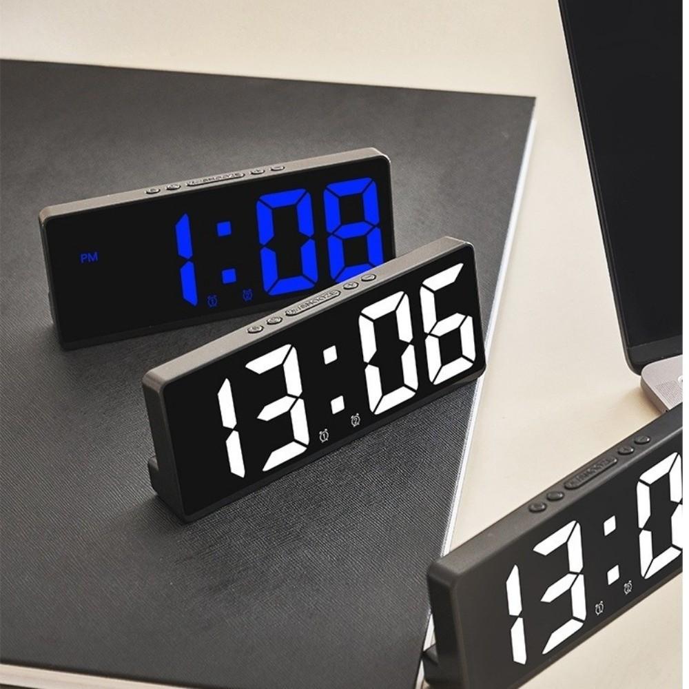 Temperature Display Alarm Clock Calendar Function Electric Bedside Desk Clock  Indoor Use