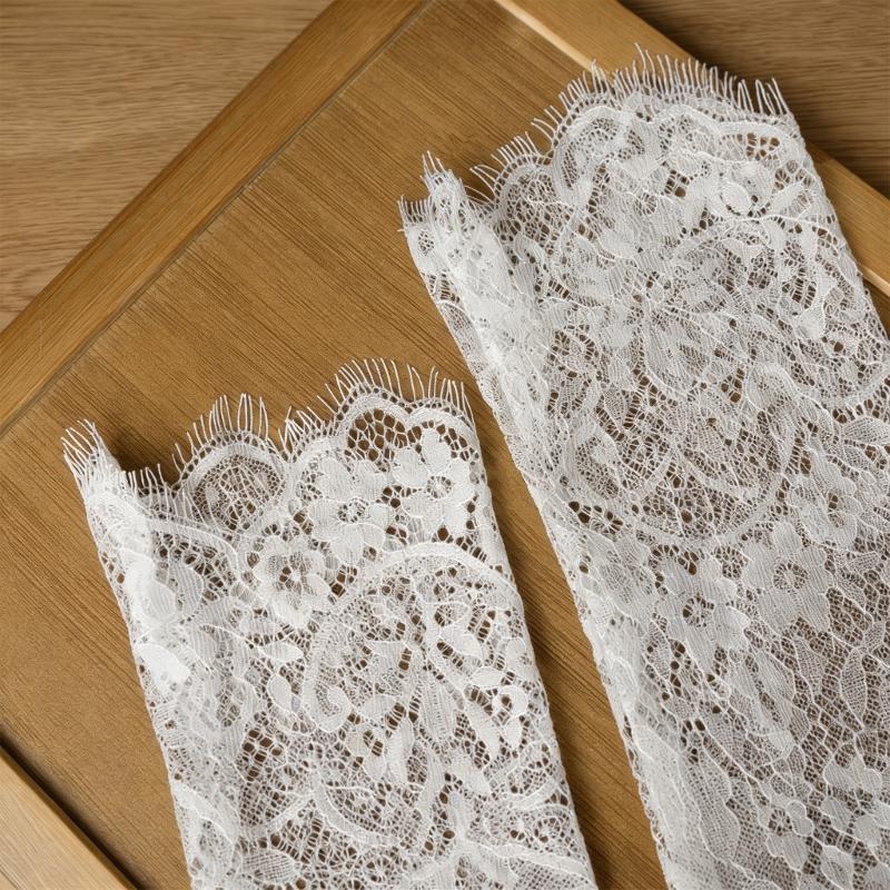 Lace Floral Pattern Lace Gloves Arm Sleeves For Wedding Gowns Sheer Armwear for Bride Ceremony Photography Supply