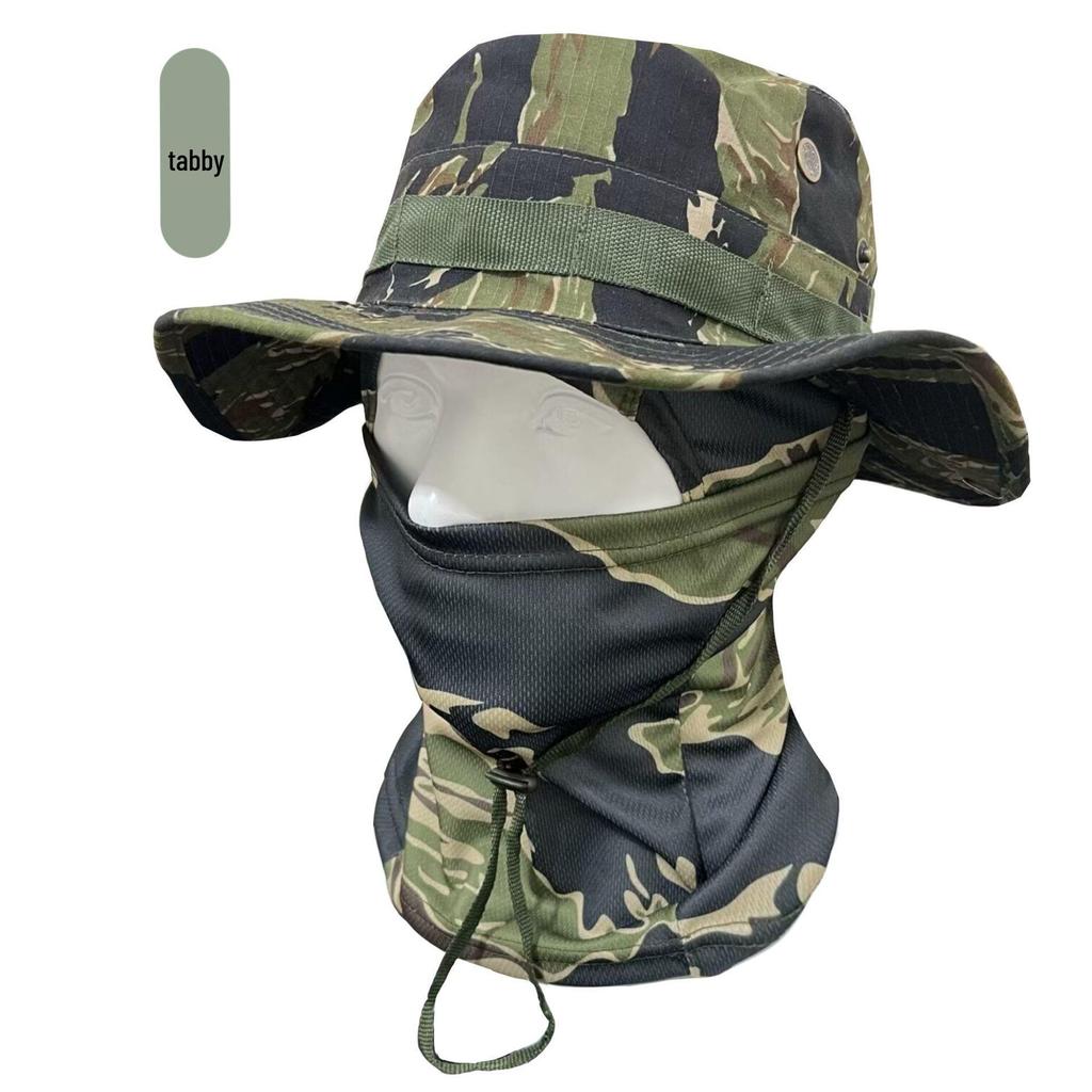Outdoor Sonnenschutz Camouflage Hut & Sturmhauben Set: Winddicht, Sonnenschutz für Bergsteigen, Angeln & Radfahren