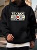 Königsblau Texasco Motoröl & Benzin Grafik Hoodie Sweatshirt - Vintage Americana Print