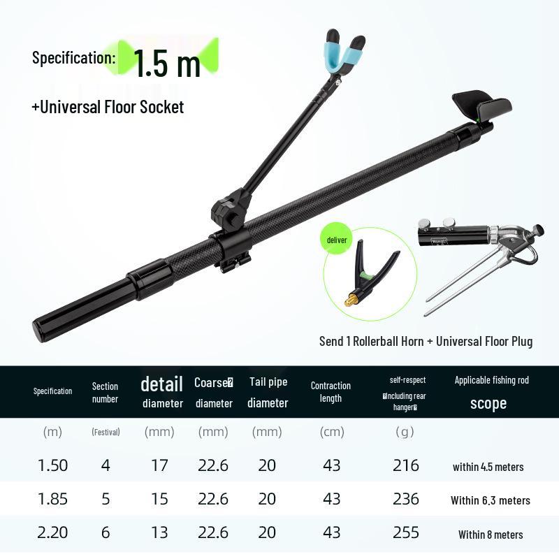 Ultra-Light Carbon Fiber Rod Holder with Ground Stake for Fishing Box