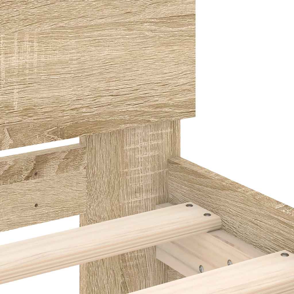 Vidaxl Bed Frame with Headboard, Sonoma Oak, 140X200 Cm