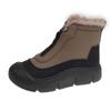Damen Winterstiefeletten mit dicker Plateausohle und Kunstfellfutter, kurze Stiefeletten, rutschfest, bequem, mit Fleecefutter, warme Wander-Sneakers für Damen