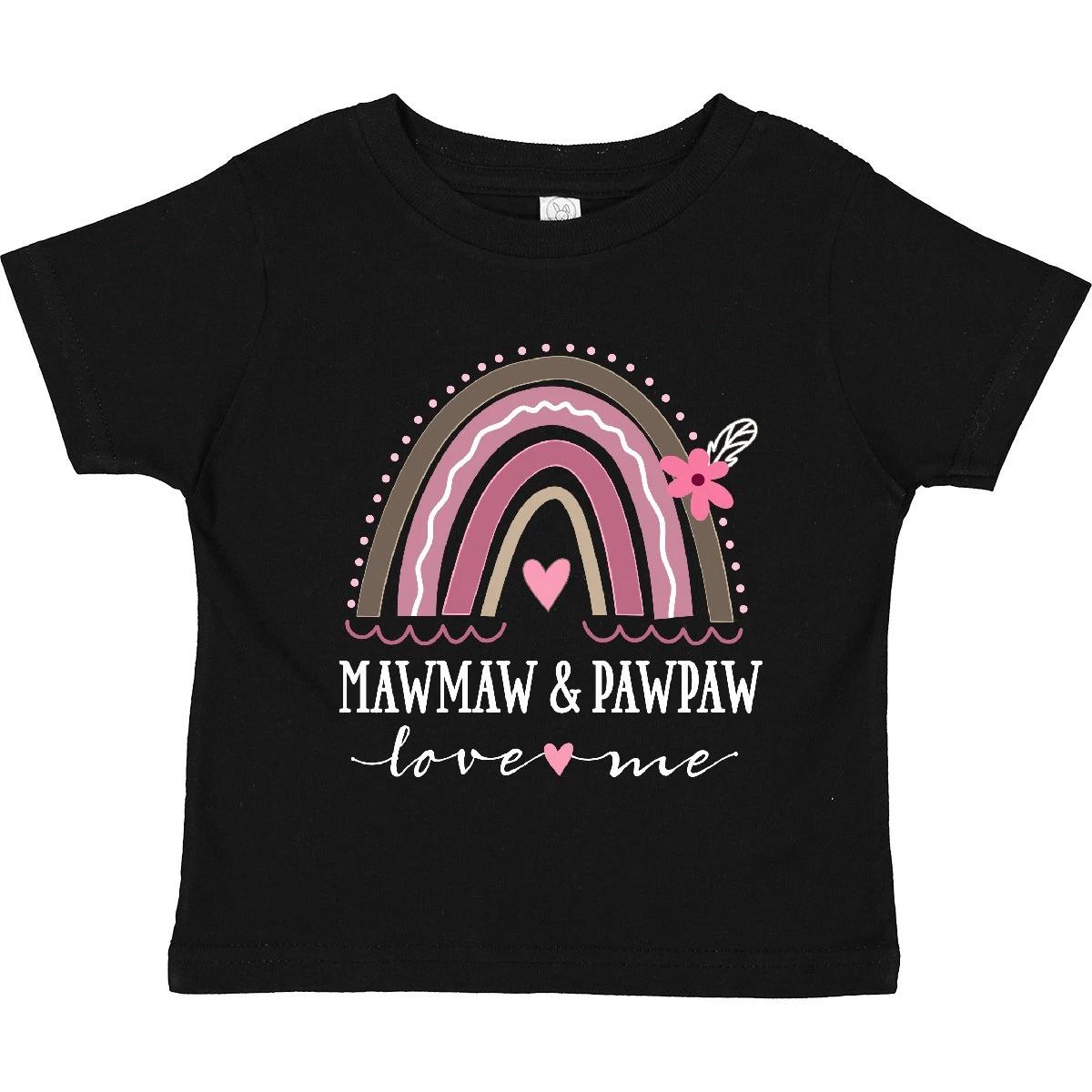 Inktastic Mawmaw And Pawpaw Love Me Toddler T-Shirt Grandchild Girl Bohemian Kid 100