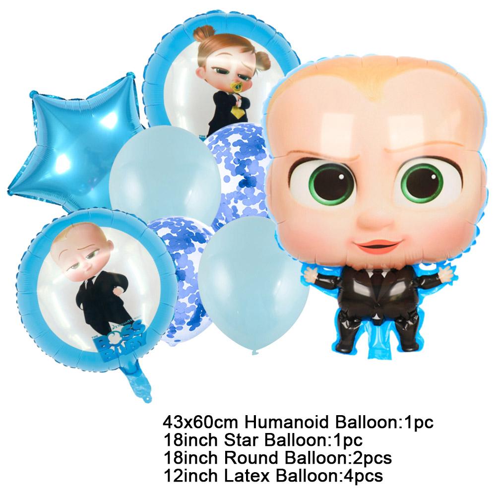 Baby B-BOSSED Birthday Theme Birthday Party Decoration Backdrop Family Cup Plate Napkin Balloons Baby Shower Supplies Kid Gift