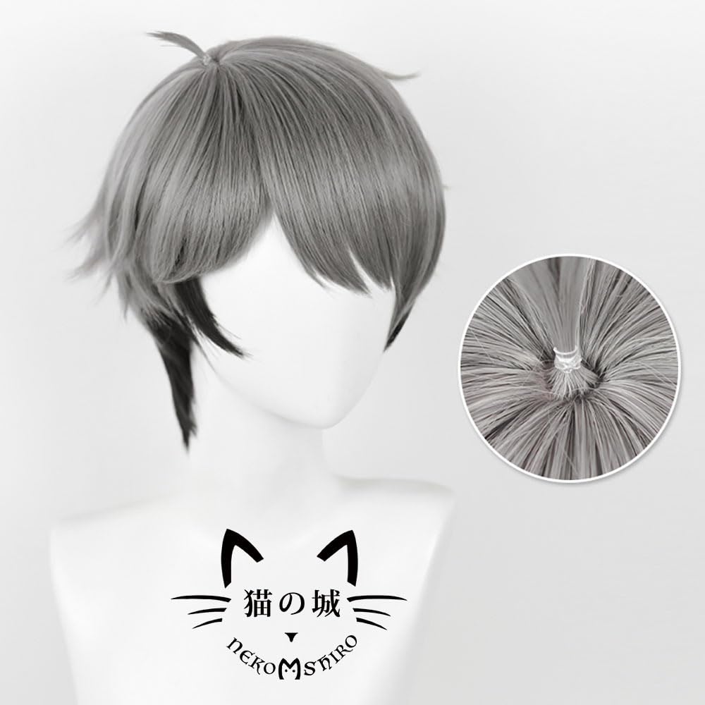 Miya Osamu von Neko no Shiro (Katzenburg) Cosplay-Perücke, Hitzebeständig, Anime-Kostümzubehör, Perfekt für Partys und Veranstaltungen, Inklusive Perückennetz