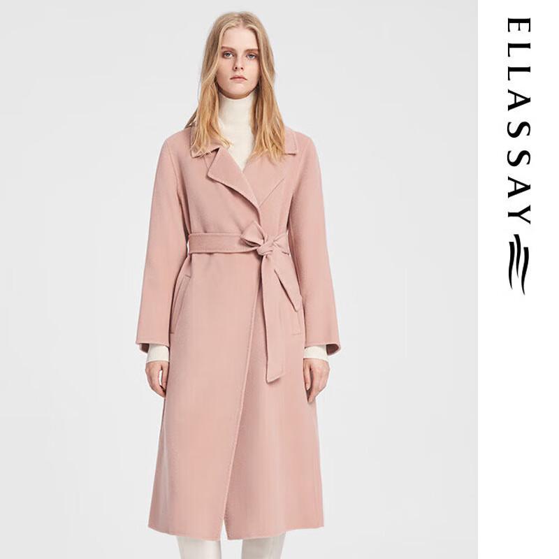ELLASSAY Women's Revere Collar Double-faced Wool Coat