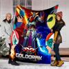 1pc UFO Robot Grendizer5 Theme Blanket - Digital Print, Polyester, Cozy for All Seasons, Perfect for Outdoor, Camping, and Travel