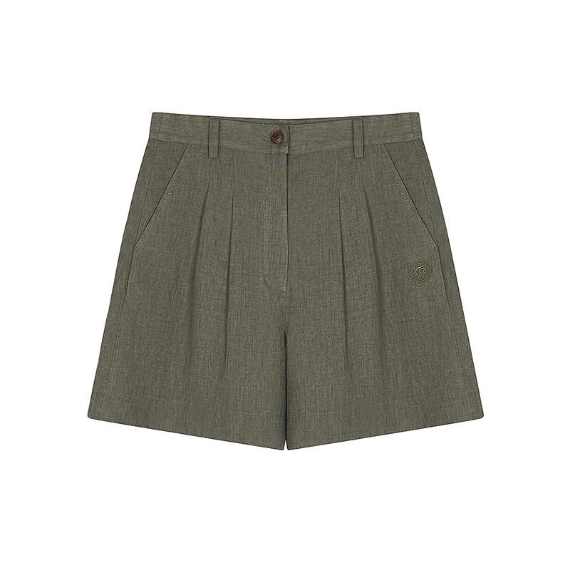 Teenie Weenie Women's Linen Blend Casual Wide-Leg Shorts