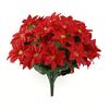 Yousheng Artificial Poinsettia Bouquet with Green Leaves 4 Fork UV Resistant Fake Silk Flower Home Table Centerpiece Indoor Outdoor Faux Bloom