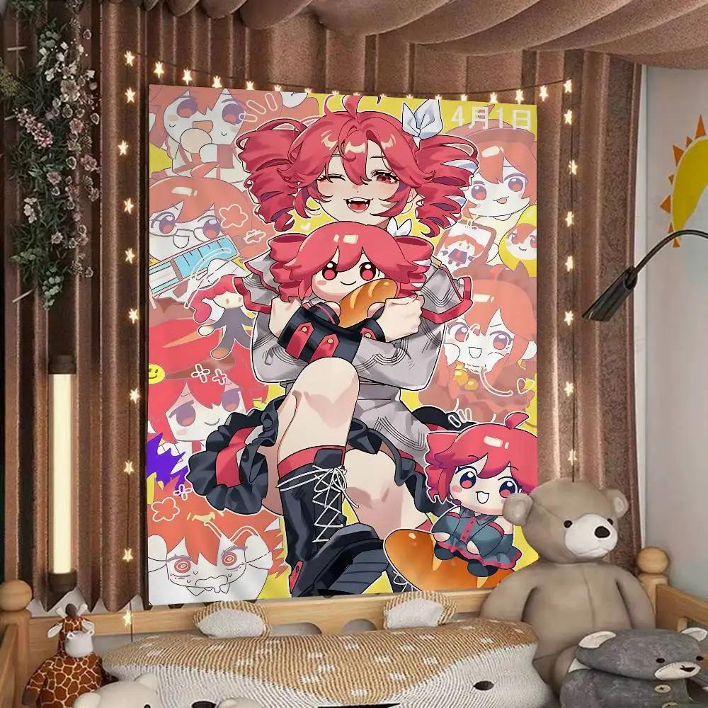 Popular Virtual Singer Kasane Teto Printed Large Wall Tapestry Indian Buddha Wall Decoration Witchcraft Bohemian Decor Blanket