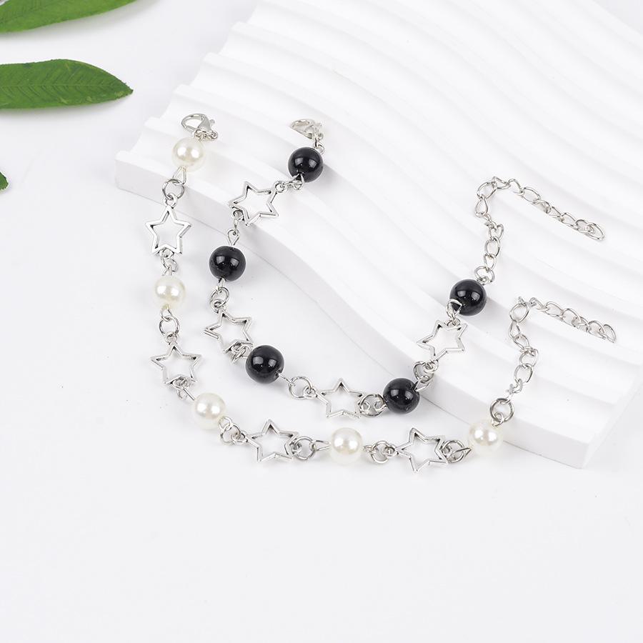 2 Pcs Bohemian Style Faux Pearl and Star Chain Bracelets