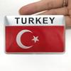 Aluminum TURKEY National Flag Map Car Motorcycles Styling Body Badge Emblem Decal Sticker For TOGG Renault Hyundai Accessories DD6
