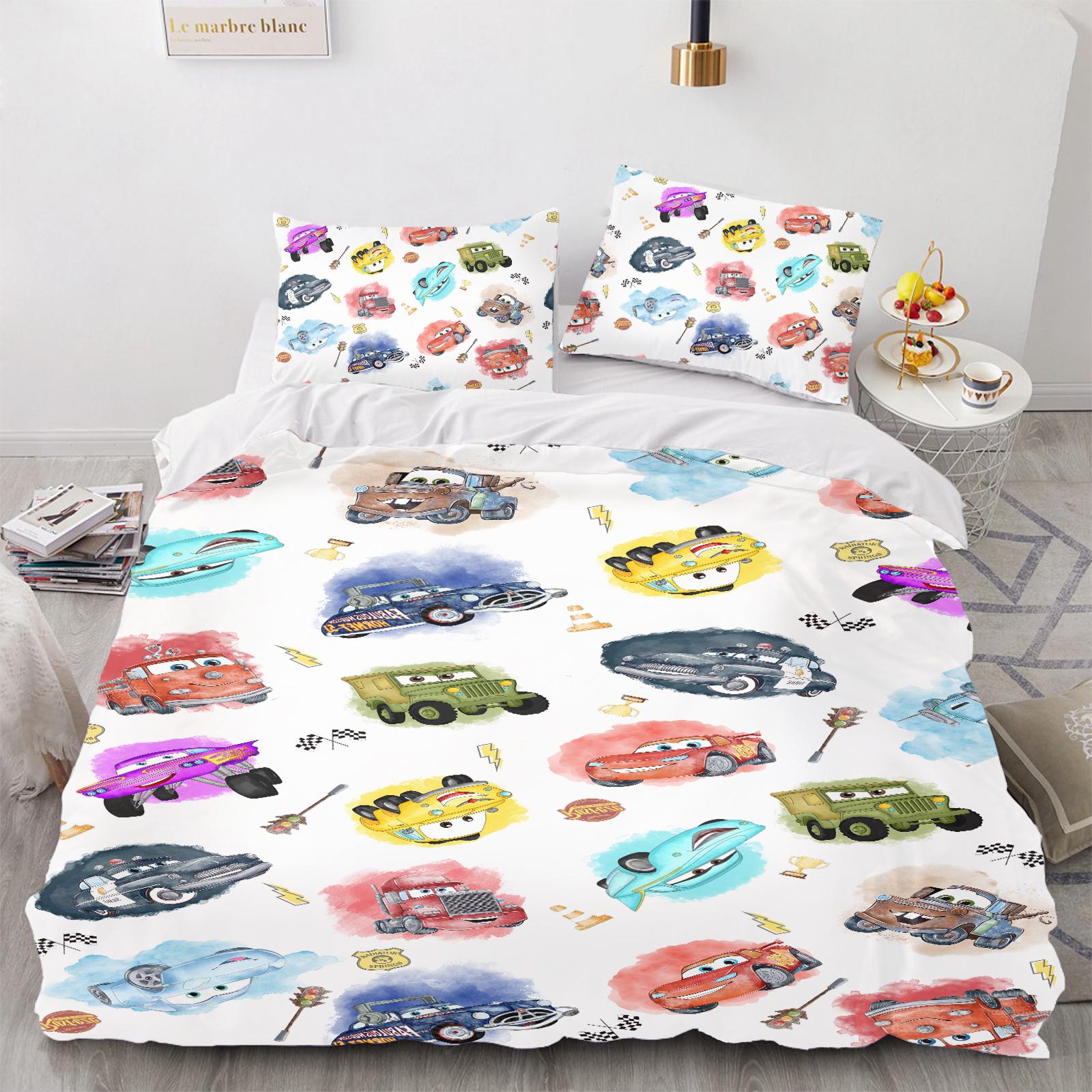 

Комплект пододеяльника Молния Маккуин Одеяло Постельное белье 3D Детский постельный комплект из 3 предметов 1 Пододеяльник Размер кинг 90X200CM