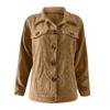 Women's  And Winter Loose Corduroy Lapel Double Pockets Long-Sleeved Shirt Jacket