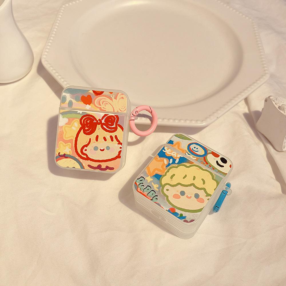 Cute cartoon couple Apple AirPods 1 /1 generation Pro earphone case for new 1st generation earphone case square