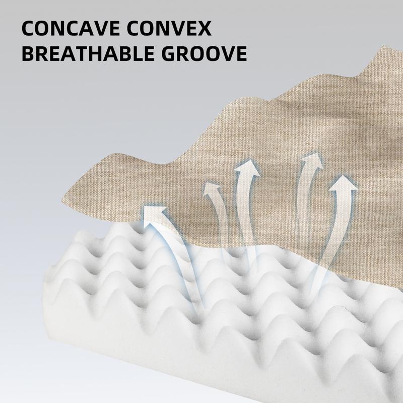 Comfortable breathable seat cushion, U-shaped design wave sponge massage cushion can relieve buttock pressure/coccyx pain