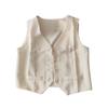 Elegant Women Fashion Short Blazer Vest Spring Autumn Work Wear