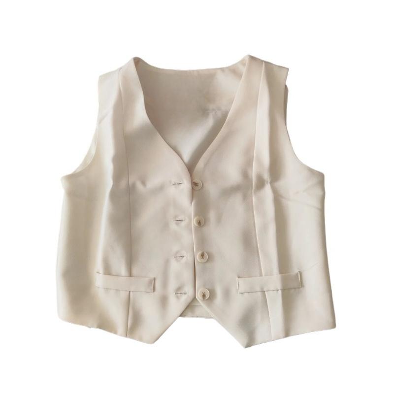 Elegant Women Fashion Short Blazer Vest Spring Autumn Work Wear
