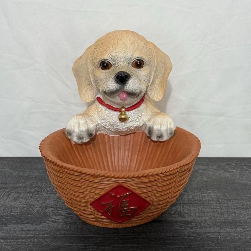 Resin Figurine Key Holder-Cute Dog Design, Home Decor For Entryway, Housewarming Gift